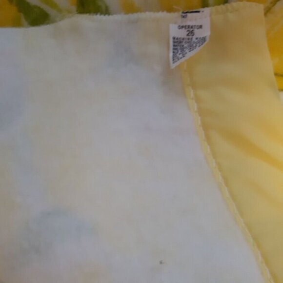 VTG Thermal blanket Satin nylon binding Bold Floral Yellow Country Shabby Chic - Picture 8 of 11